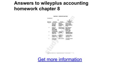 An individual <b>accounting</b> record of increases and decreases in specific asset, liability, stockholders' equity, revenue or expense items. . Wileyplus accounting chapter 8 answers
